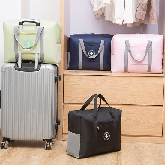 2stuks Multifunctionele Opvouwbare Reistas -Waterdicht& Duurzaam- Ideaal voor Handbagage & Weekenduitjes-roze