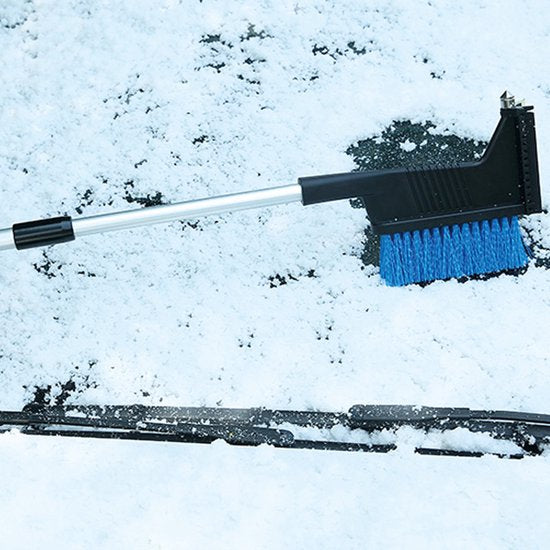 TDR-3 in1 Ijskrabber - sneeuwveger - veiligheidshamer met uitschuifbare steel