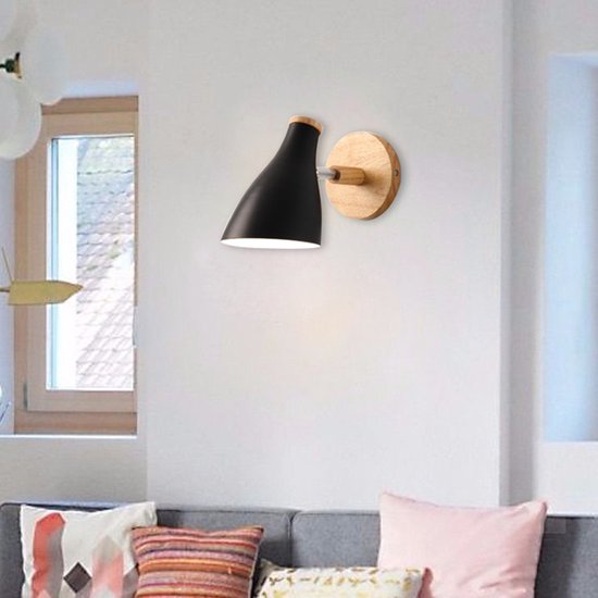 Stijlvolle Scandinavische Wandlamp - Minimalistisch Design voor Elke Ruimte-zwart