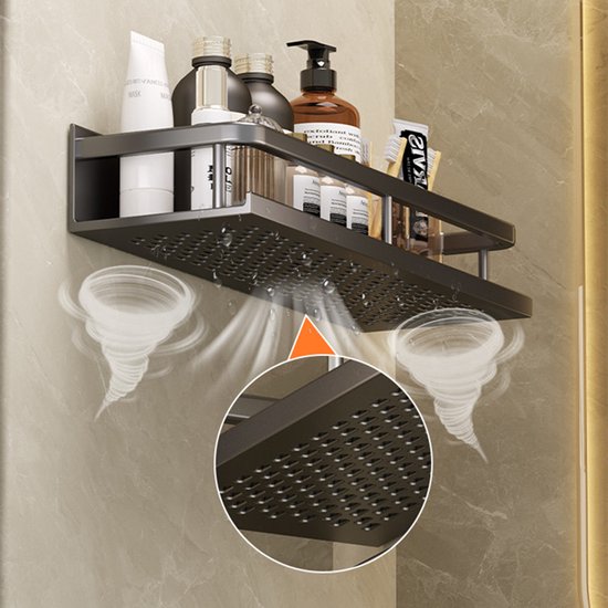 2x Multifunctionele Aluminium Wandplank 50cm - Zwart