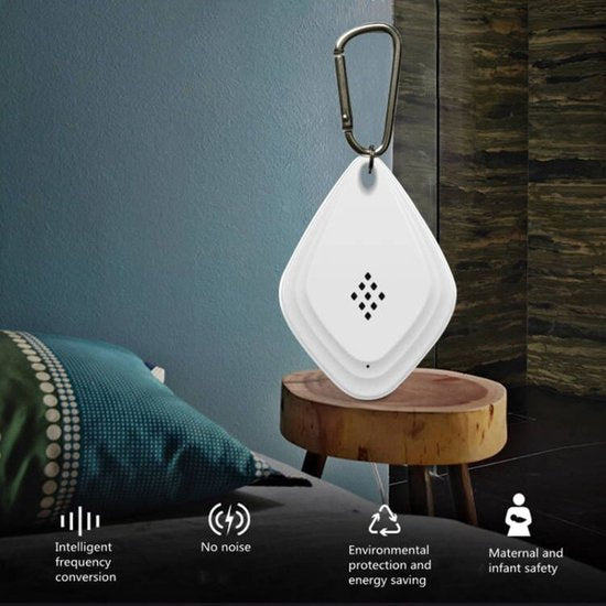 2 Stuks Draagbare Ultrasone ongedierteverjager- Insecten Bestrijden-werkt op USB -Wit