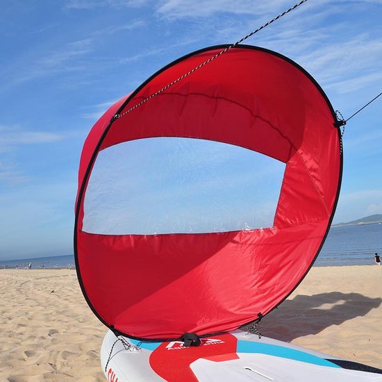 Merkloos Opvouwbaar Kajak/Kano-zeil ⌀108cm Rood