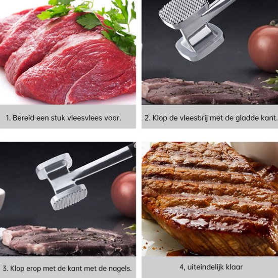 Dubbelzijdige vleeshamer, losmaakhamer, groot aluminiumleger