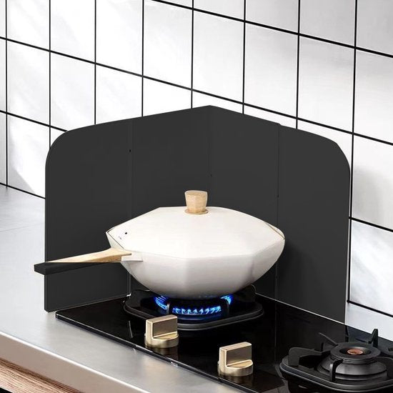 Universele Keuken Spatbescherming – Opvouwbaar, Hittebestendig en Eenvoudig Schoon te Maken-35*17.5*32-zwart