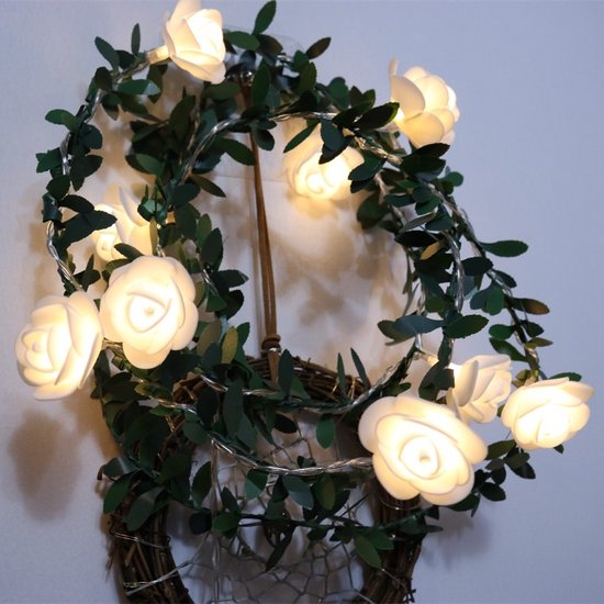 LED lichtsnoer rozen met warm wit licht 3m 20 lampjes