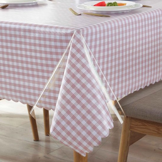 Transparant Tafelkleed PVC 180x140 cm – Waterafstotend, Afwasbaar, Tafelbescherming – Rechthoekig Tafelfolie