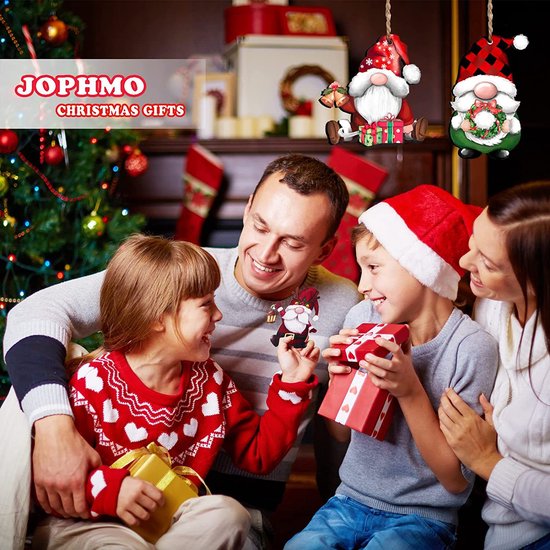 24-delige Luxe Houten Kerstkabouters/kersthangers– Unieke Ha