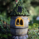 Zonne-energie lamp - Harsmateriaal - Bloemenhuisje - Krachtige LED-verlichting-Waterbestendig Ontwerp (IP55) voor Tuin, Terras en Veranda 16.5*16.2*30.8CM