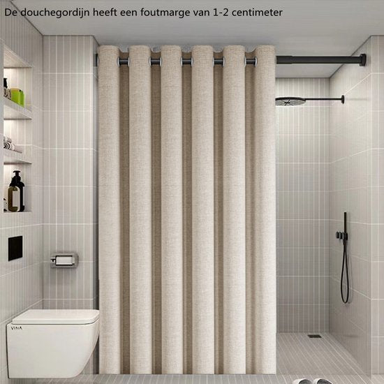 Hoogwaardig Waterdicht Douchegordijn -Verhoog de Luxe en Functionaliteit van Jouw Badkamer 180*200CM- gebroken wit