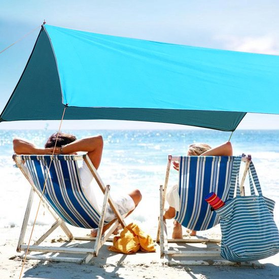 Draagbaar Waterdicht Zonnescherm 300x300cm - Hemelsblauw