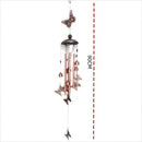 Vintage Metalen Windgong – Rode Bronzen Vlinders – 90 cm