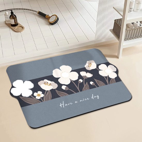 Luxe Bloemen Badmat - Antislip en Absorberend - 50x80cm