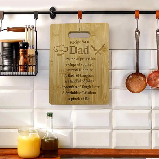 Bamboe Snij- & Serveerplank 'vaderliefde' - 28x22 cm