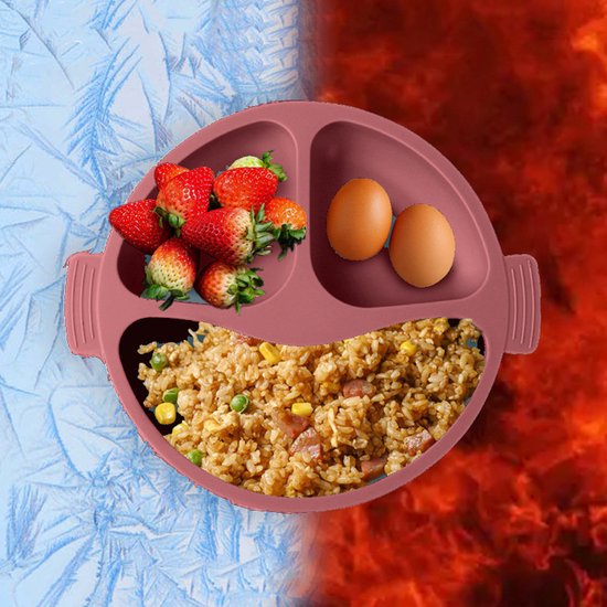 8 delig Complete Baby Eetserviesset voor Baby's van 3 Maanden en Ouder-bordeaux rood