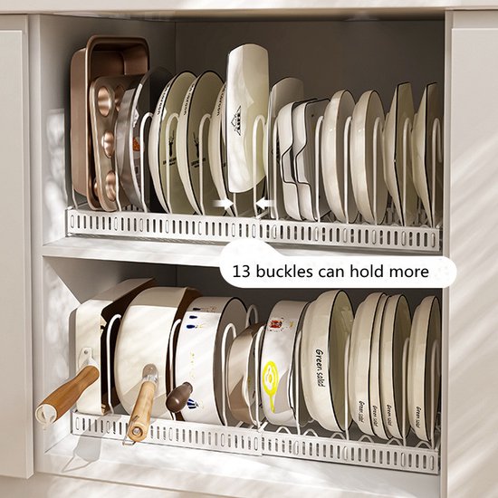 Merkloos Pannenrek 12-st, Verstelbaar, Uitschuifbaar