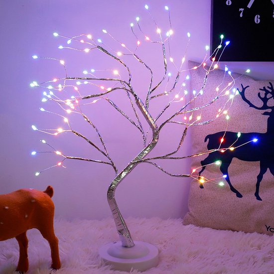 Kleurrijke Boompje LED-Verlichting- 108 Lampjes- USB of batterijen-Flexibele Takken - Perfect voor Feestelijke Sfeer en Kerstdecoratie