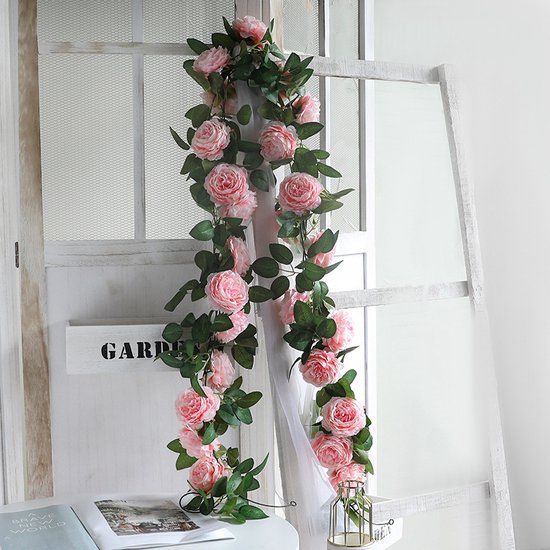 2 Stuks Rozen Slinger Kunstbloemen, Balkon & Bruiloft