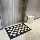 Unikorf Geruite antislip deurmat 60x90cm zwart/beige