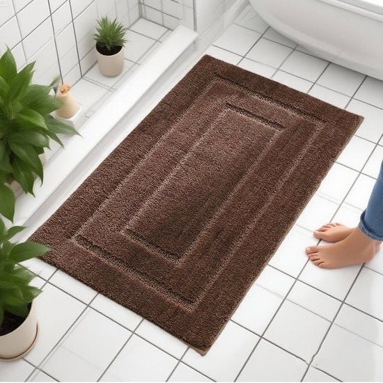 Absorberende Badkamer Vloermat – Verdikt, Anti-slip, Bruin – 40x60cm – Luxe Deurmat voor Badkamer & Toilet