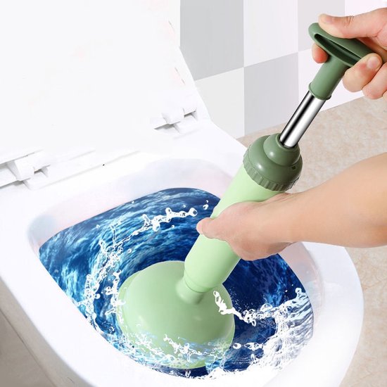 Toiletontstopper-plopper met pomp en zuig functie- Nordic green