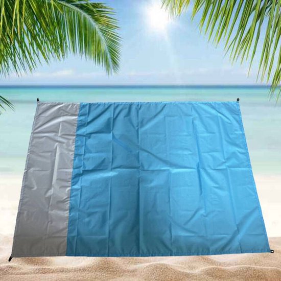 TDR-Vochtbestendige strandmat -Picknickmat-Lichtblauw+Grijs 140*200CM