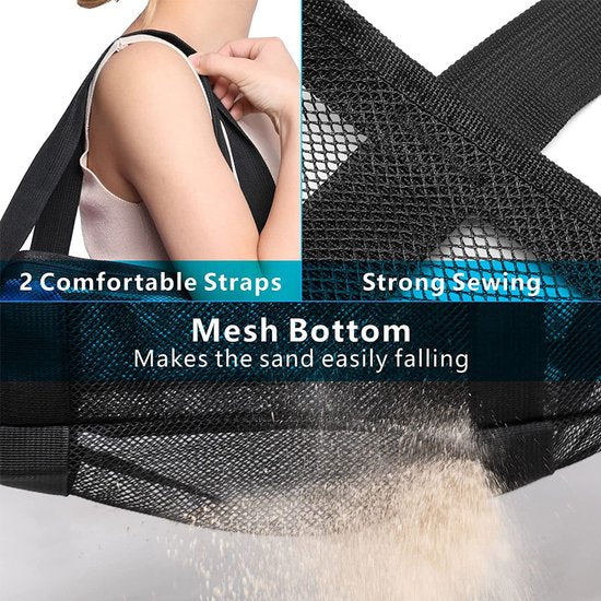 Multifunctionele Opvouwbare Strandtas - Ruime en Duurzame Tas voor Strand, Picknick en Meer-zwart