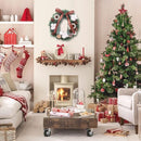 Luxe Kerstkrans met Dennenappels, Katoenbollen en Decoratief Lint – Realistische PVC Decoratie-Ø30 cm