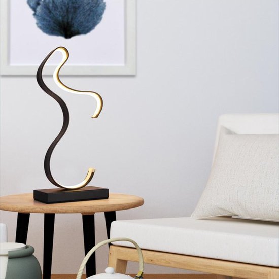 Bureaulamp - LED - Abstract Paard decoratief - heeft 3 verschillende wit licht standen - Zwart