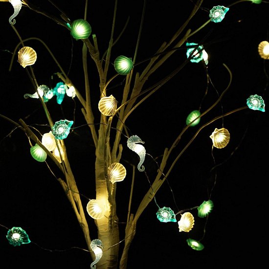 Xtraworks -Schelpen lichtsnoer-Decoratieve Verlichting-2 meter 20 lichten -Fairy Lights-met afstandsbediening