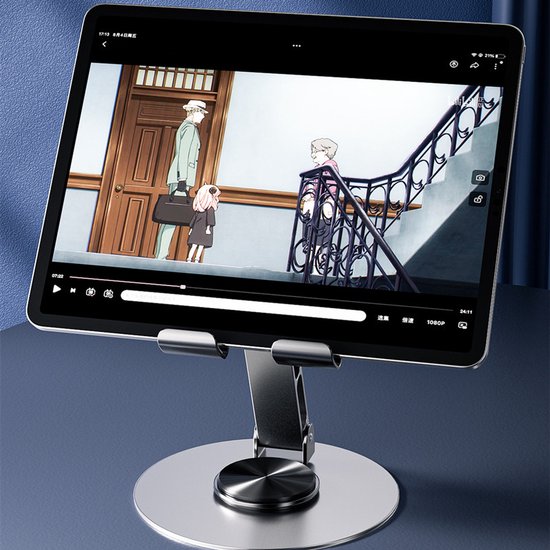 Unikorf 2x Premium Metalen Tel-/Tabhouder 360°/180° grijs