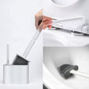 2x Antibacteriële Siliconen WC-borstel Set - Donkergrijs