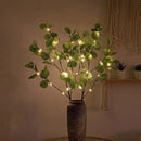 LED Verlichte Kunsttak - Appelbladeren met 30 Warm Witte LED’s-tafeldecoratie-feestelijke versieringen-85cm