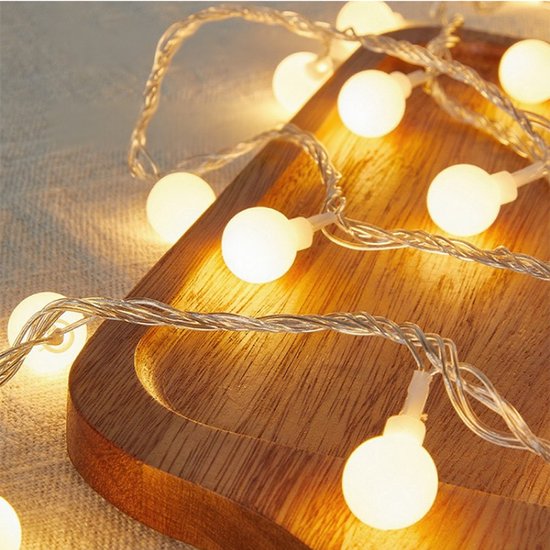 LED bal lichtsnoer warm wit 12m 100 lichtjes bal USB 8 functies afstandsbediening