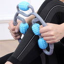 Fitness & Massage Set - De ultieme combinatie voor verbetering van lichaamsvorm en ontspanning - 1x Multifunctionele fitness en afslank klem & 1x Massage handvat met Rollers - Blauw