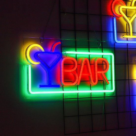 LED Neon BAR Lamp - Wandlamp voor Thuis en Horeca - 42x22cm
