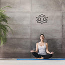 Metalen Lotus wandbord-woonkamer wanddecoratie-Elegant en stijlvol 28*24cm-zwart