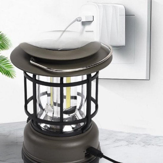 Multifunctionele Compacte Kampeerlamp met Powerbank - Duurzaam, Dimbaar & Waterdicht - USB/Zonne-Energie Opladen - Ideaal voor Outdoor & Tuin
