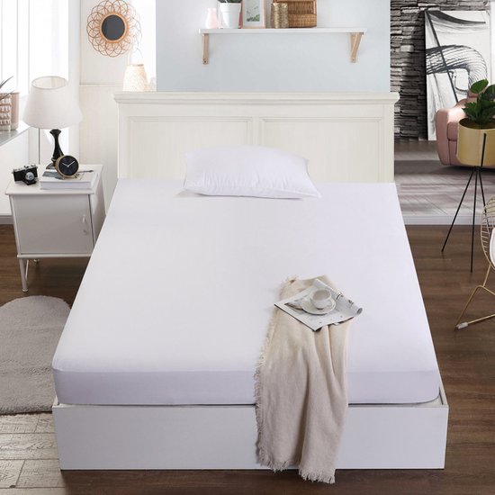 Matrashoes - Ademend & Antibacterieel - Waterdicht - Bescherm uw matras tegen vloeistoffen & allergieën - 90x200cm - Wit