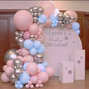 Unikorf 124-delige Ballonnenset | Boog & roze/grijs decor
