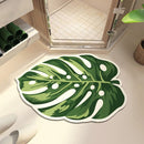 Luxe Monstera Blad Antislip Vloermat - Groene Siliconen Super Absorberende Mat-87x57,5 cm