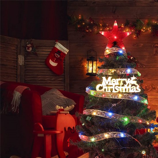 LED Kerstboom Licht Lint- 5 Meter 50 LED Lichtjes-werkt op batterij-kerstdecoratie-Multicolour-goud