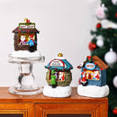 6 stuks Mini Kerstdorp met LED-verlichting – Cadeauwinkel, Snoepwinkel & Thermo Gulee-betoverende kerstsfeer