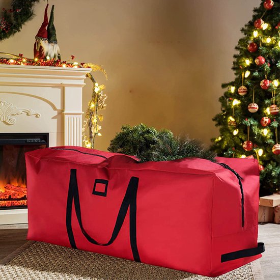 Opbergzak voor Kerstboom ,kleding en Dekens - 600D Oxford-stof - Waterdicht - Met Handgreep - Duurzaam en Praktisch-162*36*74.5cm -rood