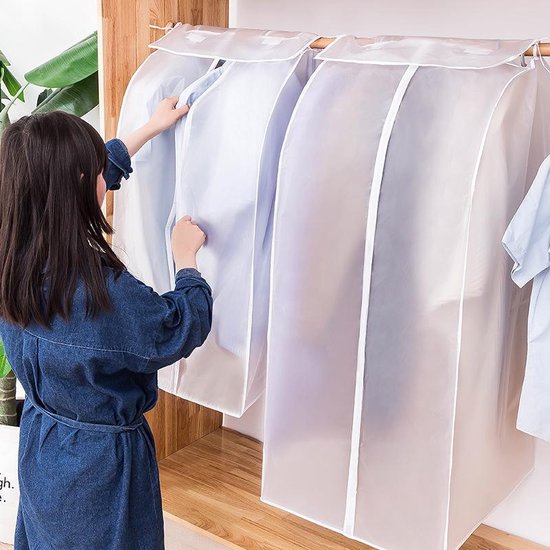 2 Stuks Kleding Stofkap Frosted 3D Opbergtas 60x50x120 cm