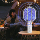 2 in 1 Ophangbare Muggenmepper- USB Oplaadbaar-1200 mAh Batterij-UV-lamp- wit en grijs