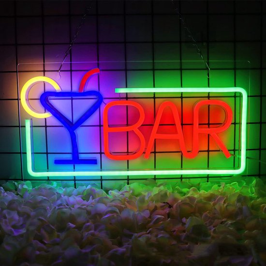 LED Neon BAR Lamp - Wandlamp voor Thuis en Horeca - 42x22cm