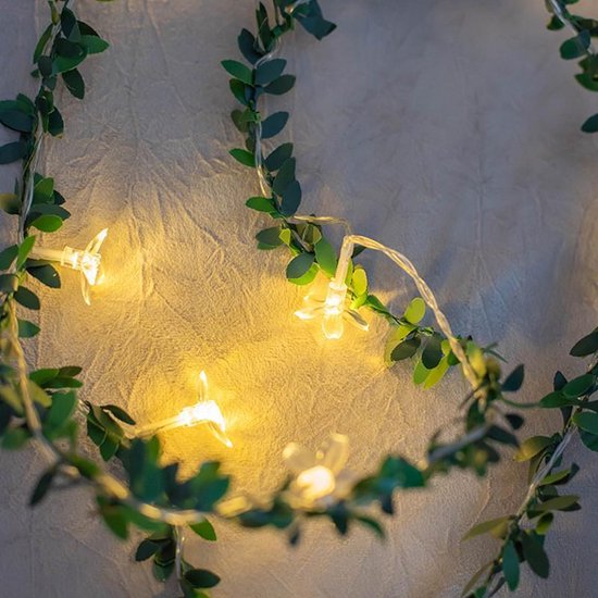 LED lichtsnoer kersenbloesem groen 3m 30 lampjes batterij