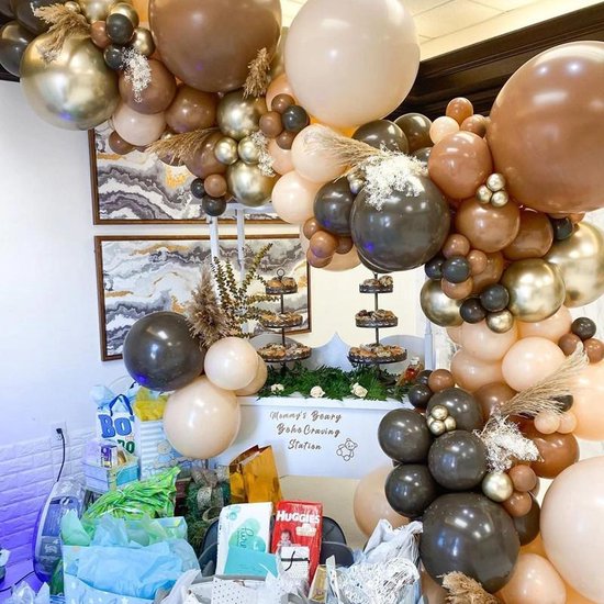 102 delig Ballonnenboog - Goudtinten - voor verjaardag, jubileum, feestelijke opening