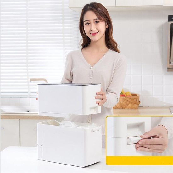 Japans Rijst/Granen Container/Dispenser/ Opbergdoos - 12KG inhoud - wit