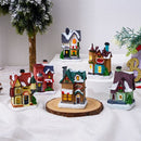 6 stuks Verlichte Kersthuisjes – Sfeervolle Miniaturen met LED-Verlichting-Warme Sfeerdecoratie voor de Feestdagen